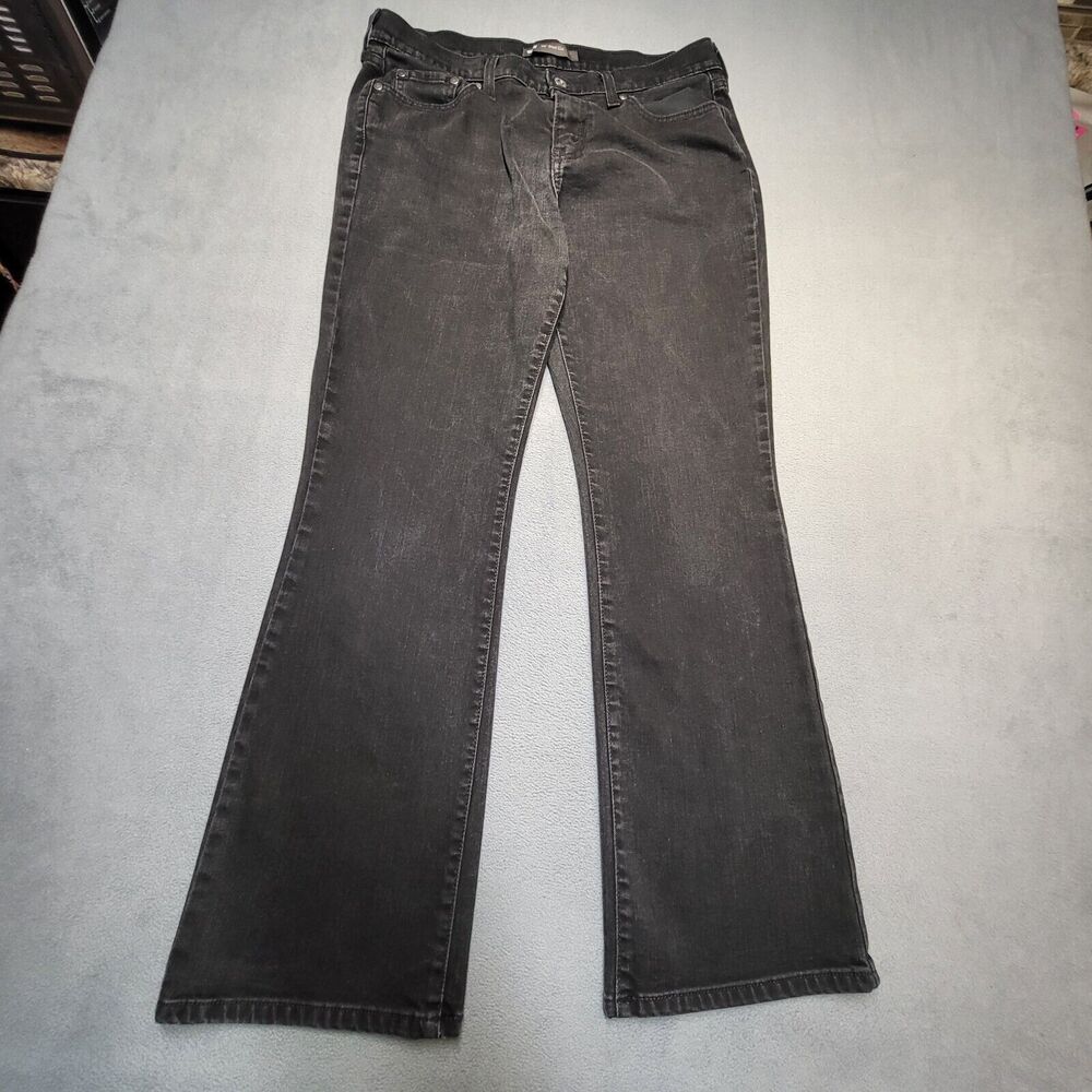 Levi's 515 Jeans‎ Womens 12 Black Bootcut Stretch Distressed Denim